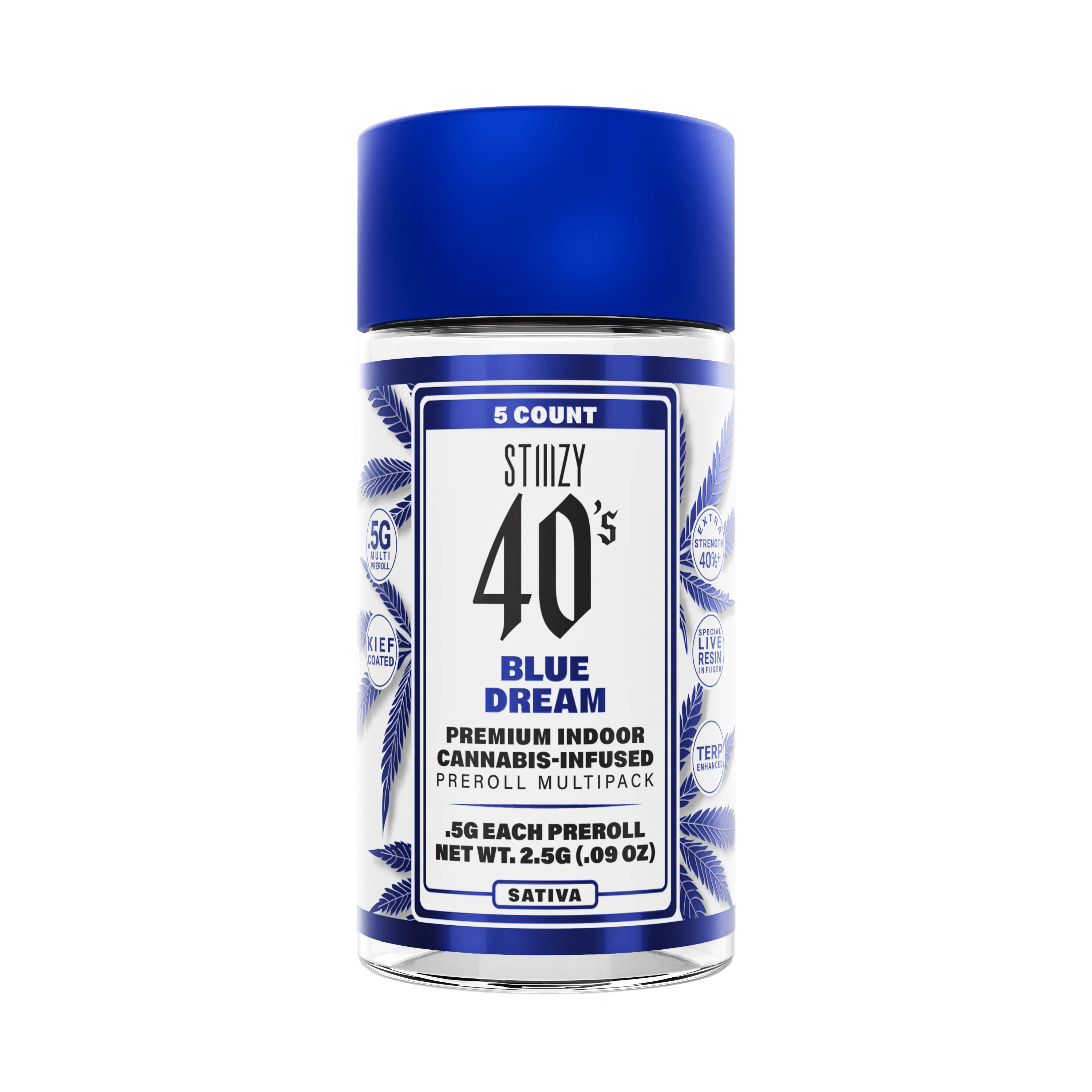 STIIIZY - STIIIZY - Infused 40's Blue Dream Preroll 5pk - 2.5g Main Image