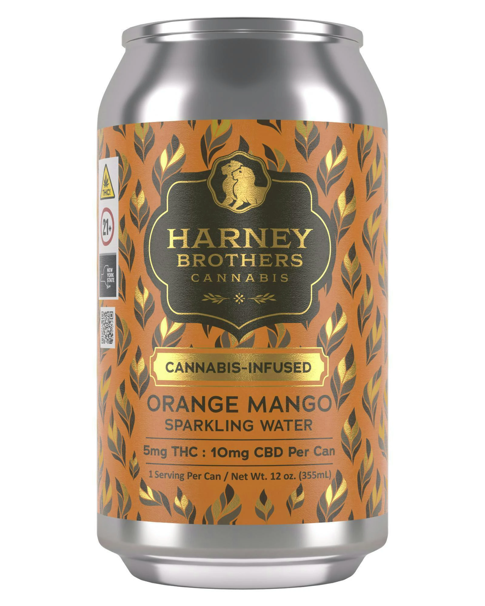 Harney Brothers - Orange Mango Sparkling Water Can - 10mg Beverage Main Image