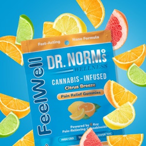 DR. NORM'S - [Dr. Norms] Gummies - 500mg - FeelWell Citrus Breeze Pain Relief 5:1:1:1:1:1 (CBD:THC:THCv:CBDa:CBG:CBC)