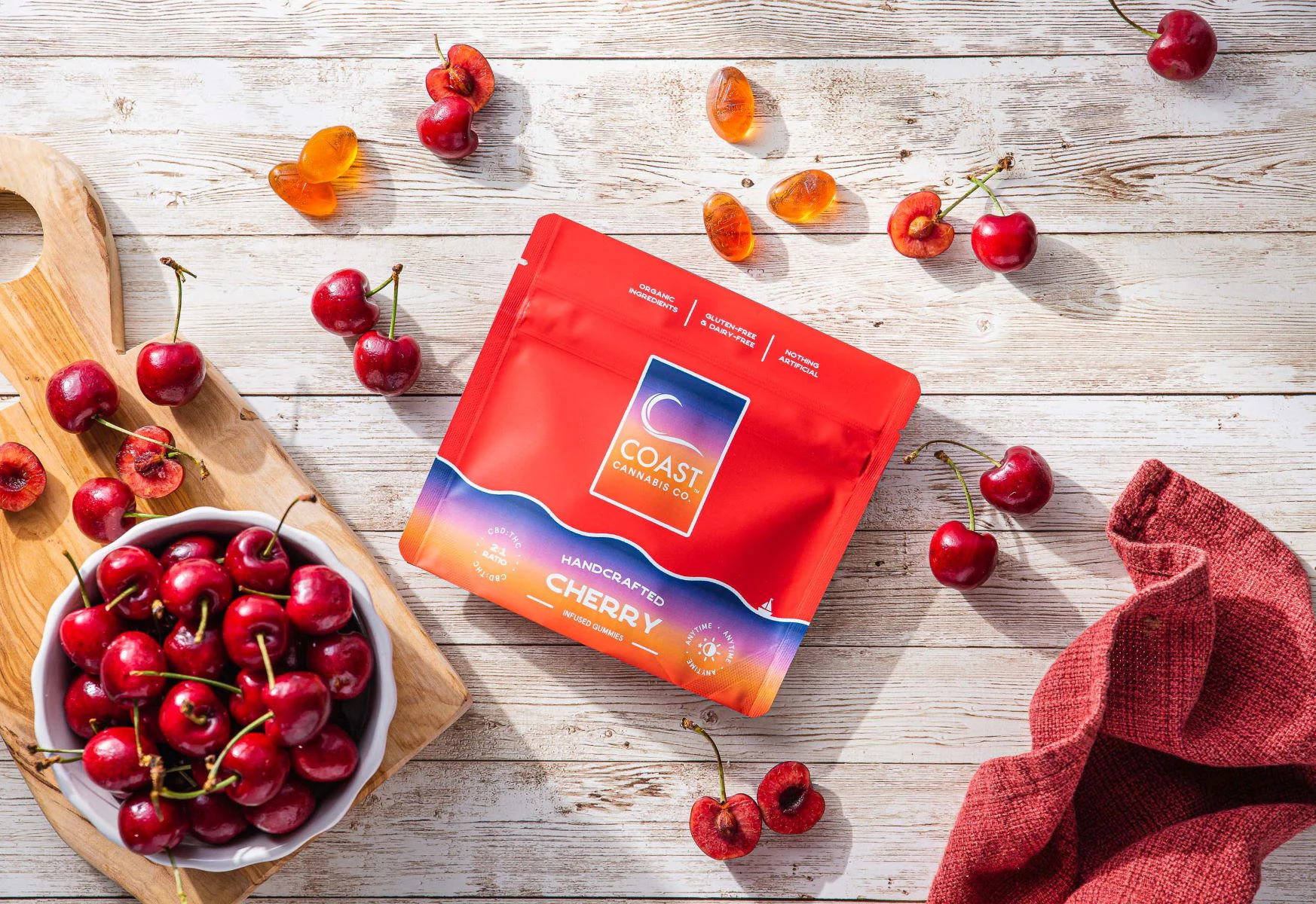 COAST - 2:1 Cherry Gummies - 100mg - TBI Main Image