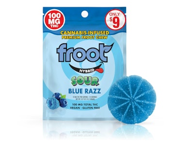 Froot - Froot Sour Blue Razz Gummy - 100mg Single Cut-to-dose