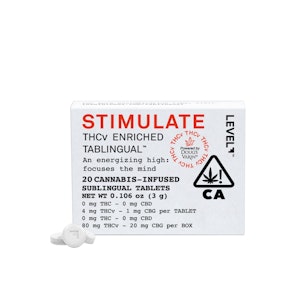 Stimulate Tablingual | (20pk) 4:1 THC-v:CBG | Level