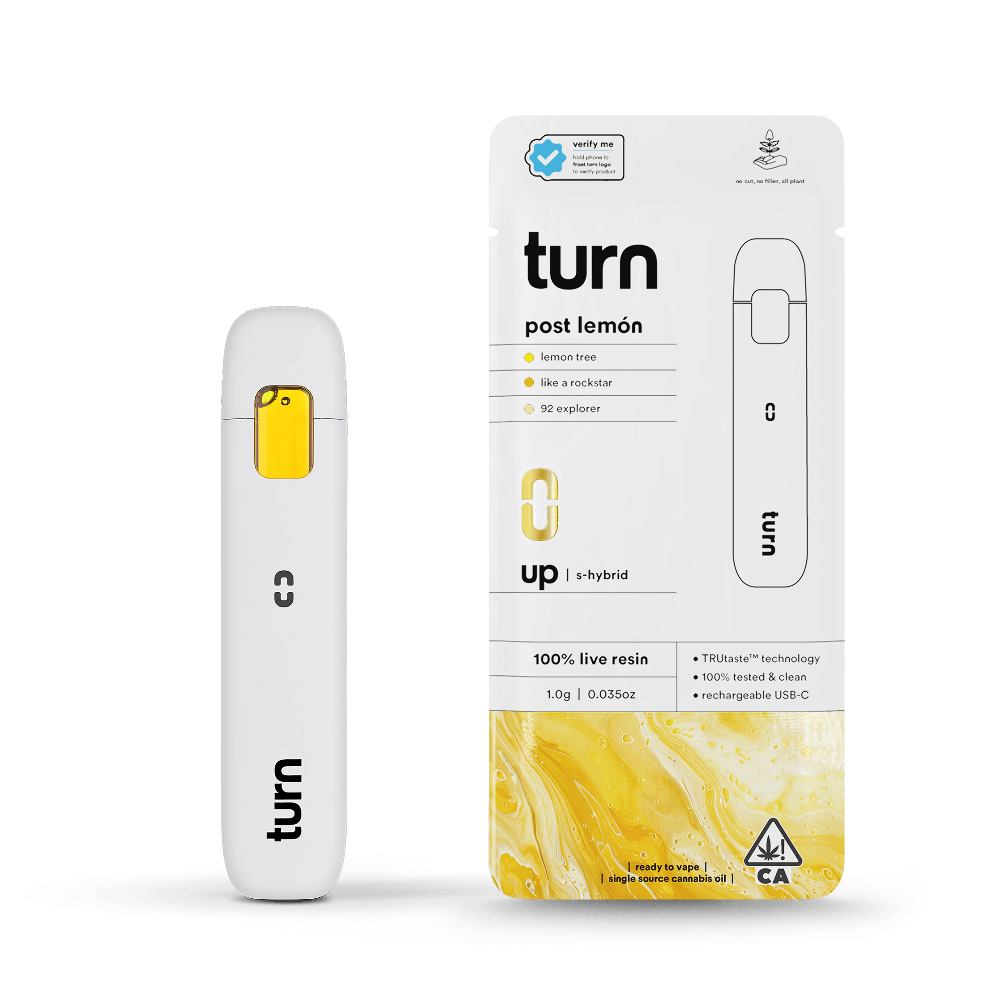 Turn - Post Lemon (S) | 1g Live Resin Disposable | Turn Main Image