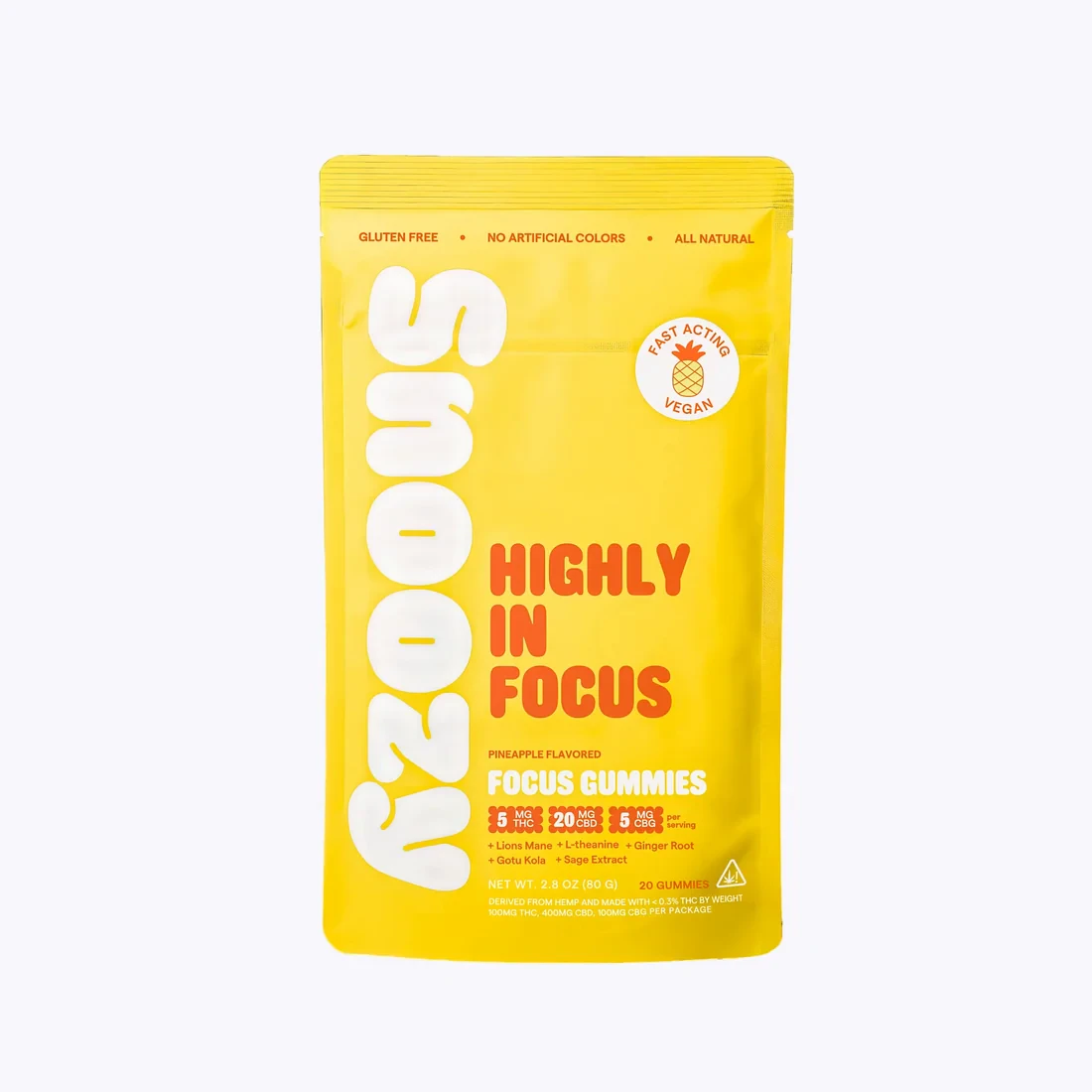 SNOOZY - Snoozy | Highly in Focus | Pineapple Gummies | 100mg Main Image