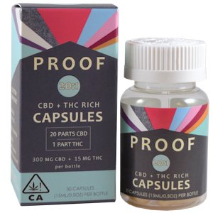 PROOF - 315mg 20:1 High CBD Capsules (10mg CBD, .5mg THC - 30 pack) - Proof