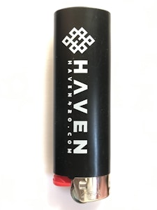 Haven - Black BIC Lighter w/ white logo