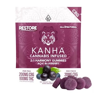 KANHA - Kanha Nano | Acai Blueberry 2:1 | CBG Gummies | 100mg