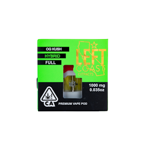 LEFT COAST EXTRACTS - OG Kush | 1g Vape Pod | Left Coast Extracts
