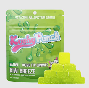 KUSHY PUNCH - Kushy Punch - Sativa - Kiwi Breeze - Individual Gummies - (100mg)