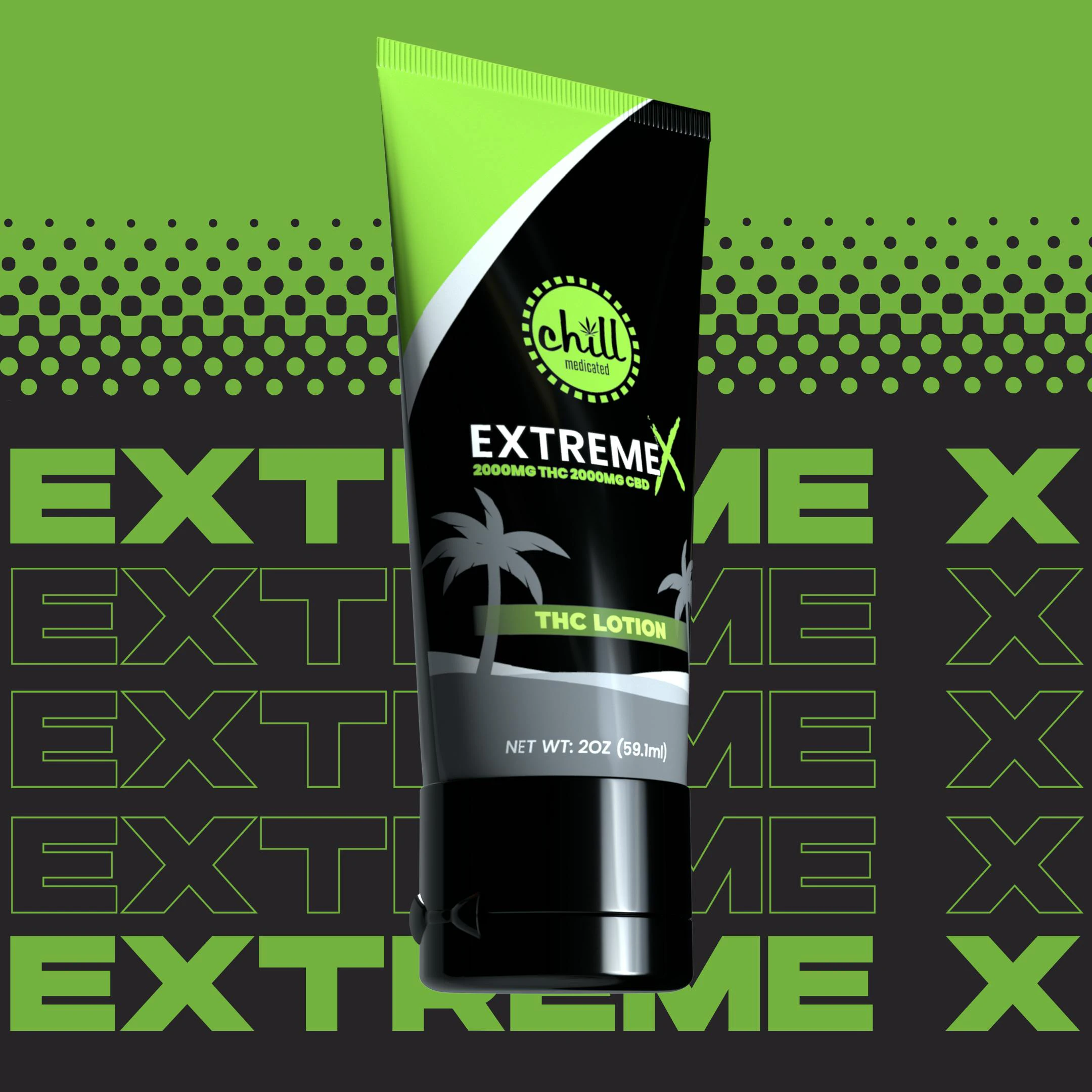 Chill Medicated - Chill Medicated - Extreme X Lotion 2000mg THC : 2000mg CBD Main Image