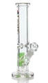 GLASS: MIXED DESIGN STRAIGHT WATER PIPE
