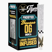 Claybourne Co.- 2.5g - 5ct Flyers Frosted Infused Pre Rolls - Black Triangle OG