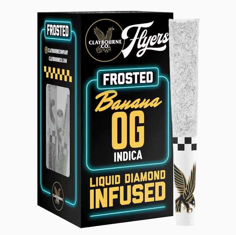 Claybourne Co. - Claybourne Co.- 2.5g - 5ct Flyers Frosted Infused Pre Rolls - Black Triangle OG Main Image