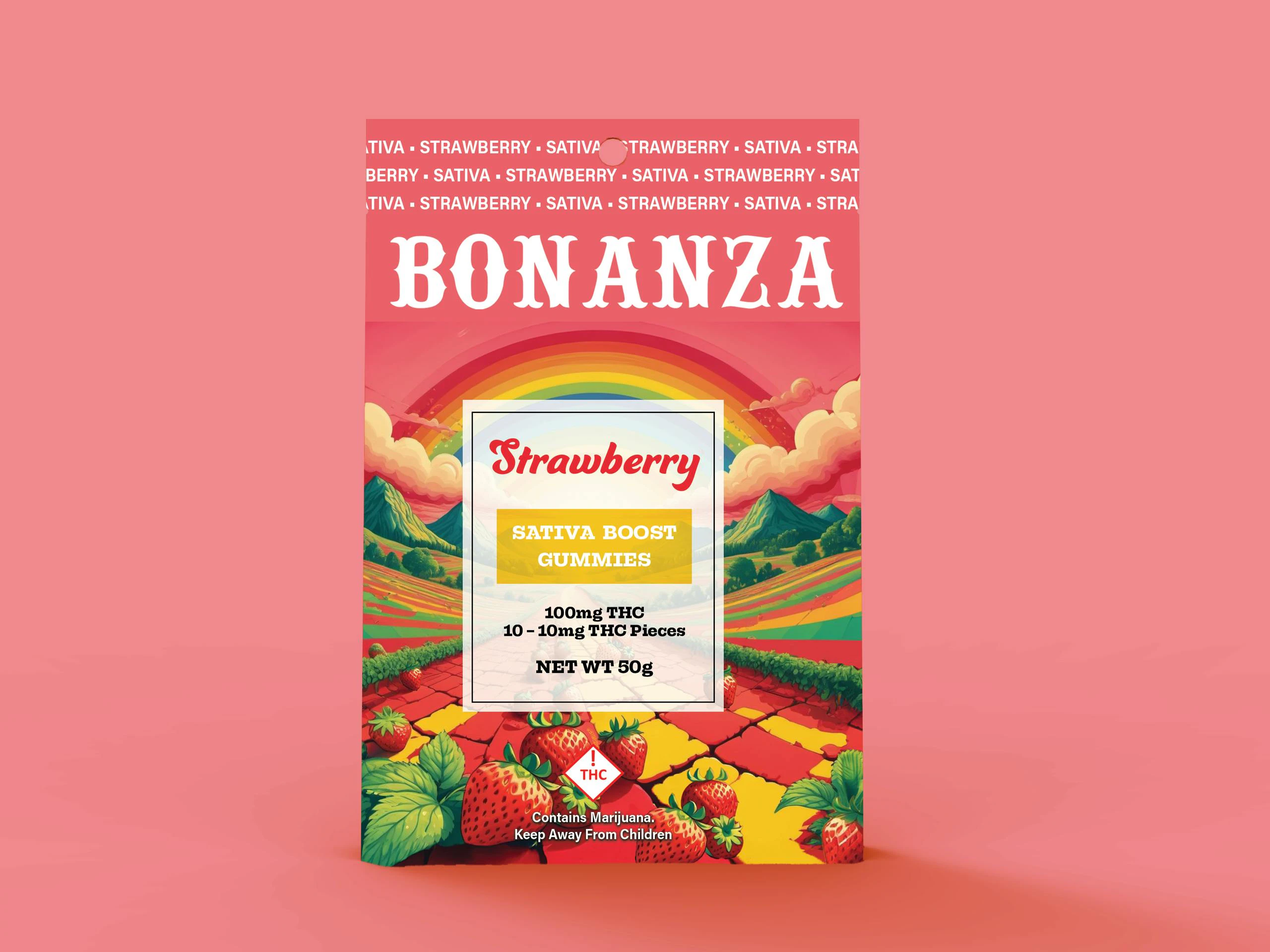 Bonanza Cannabis Company - BONANZA-Boosted Gummies Strawberry Sativa Main Image
