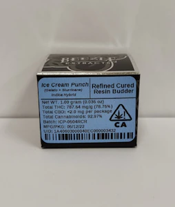 BEEZLE BRANDS - Ice Cream Punch 1g Refined Cured Resin Budder  - Beezle 