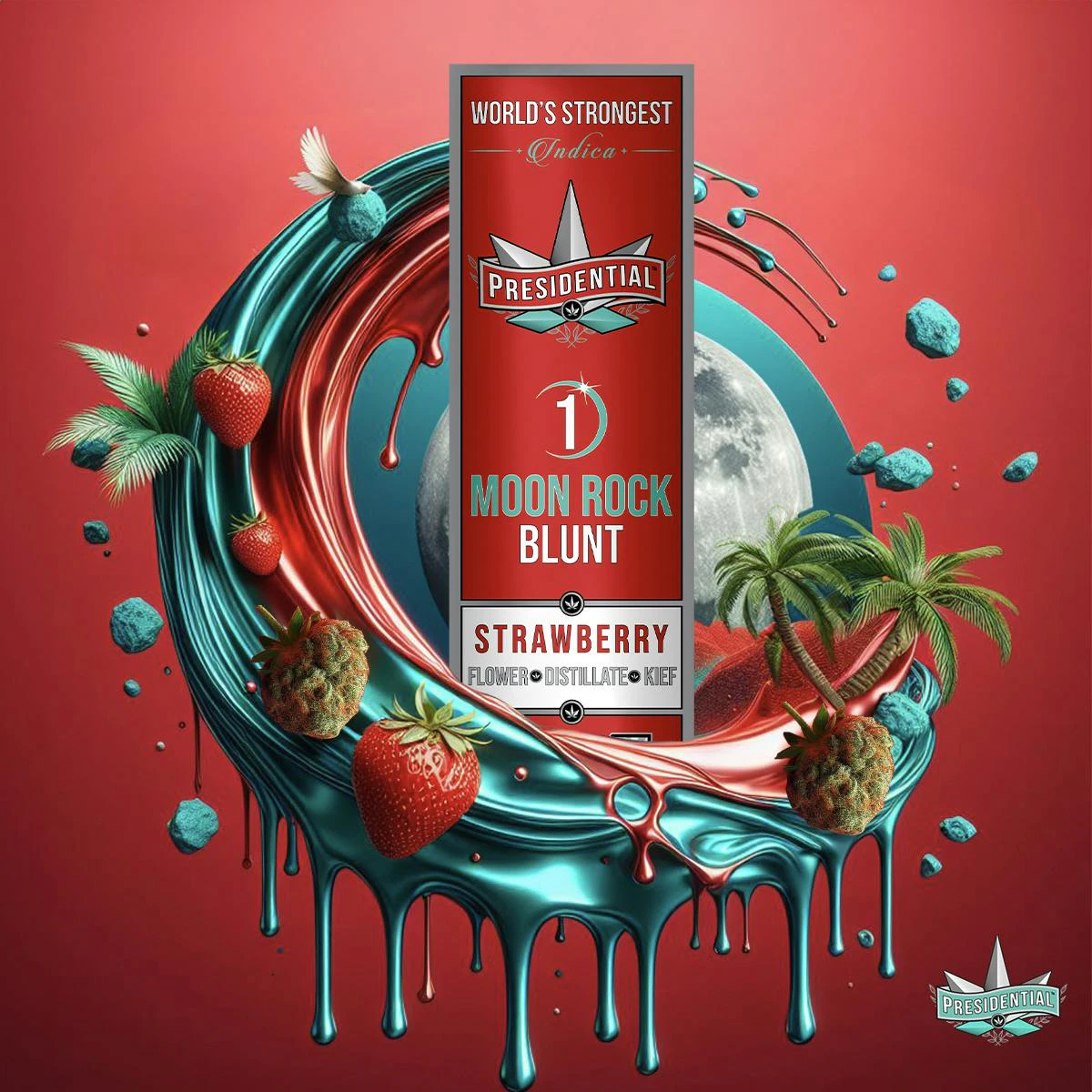 Presidential THC - Presidential Moon Rock Blunt Strawberry (1.5g) Main Image