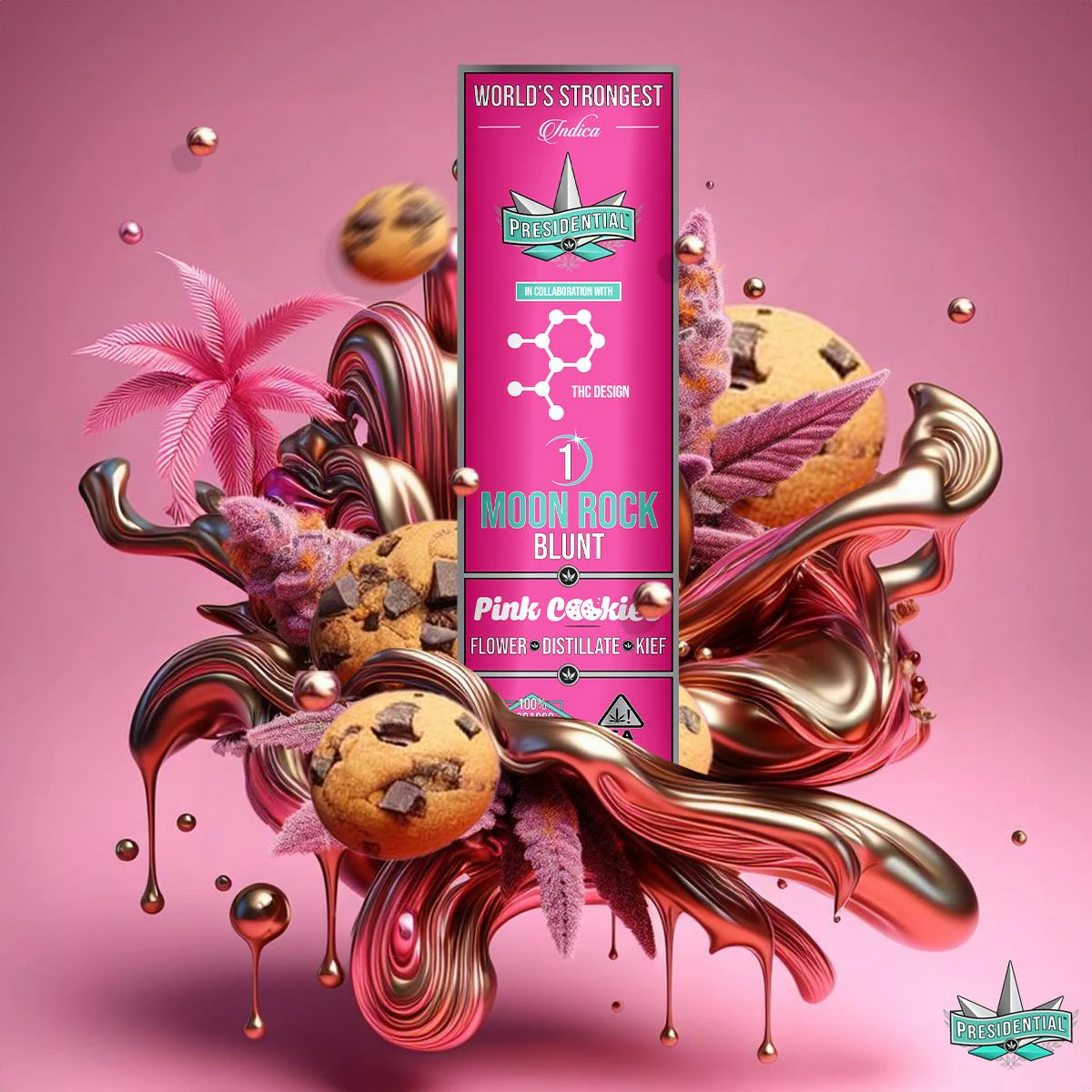 Presidential THC - Presidential Moon Rock Blunt - Pink Cookies (1.5g) Main Image