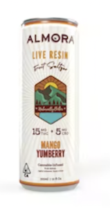 Almora Farms: Live Resin Mango Yumberry Seltzer (15mg THC/5mg CBD)