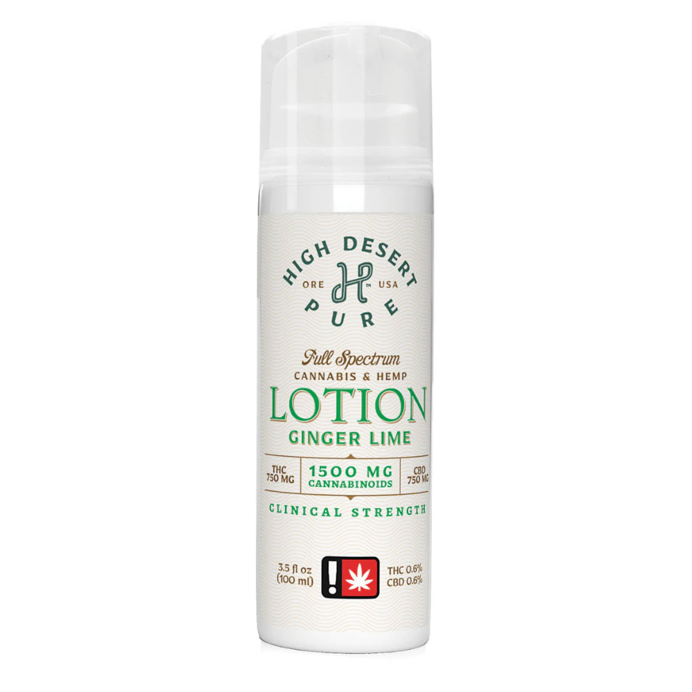 High Desert Pure - 1839mg 1:1 CBD THC Ginger Lime Lotion - High Desert Pure Main Image