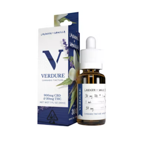 Verdure - 930mg 30:1 CBD+ Verdure Lavender + Vanilla Tincture (900mg CBD, 30mg THC)
