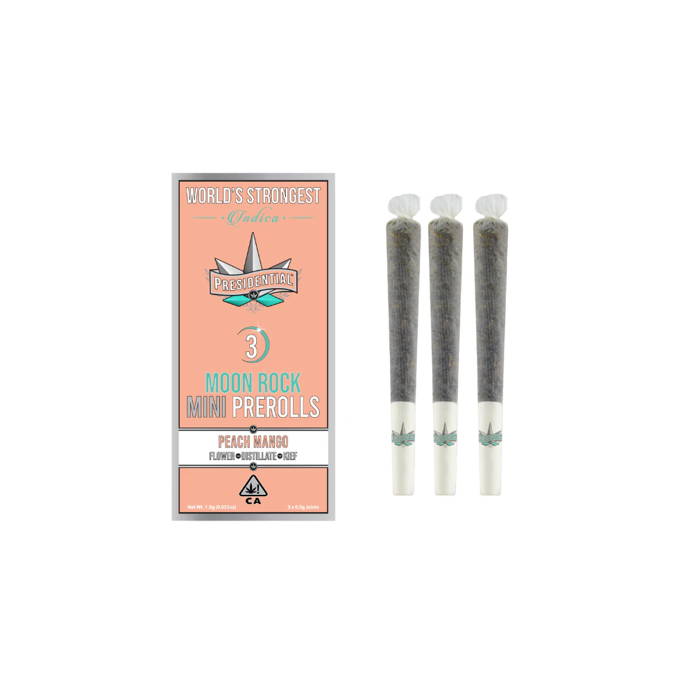 Presidential - 1.5g Peach Mango Moonrock Mini Pre-Roll Pack (.5g - 3 pack) - Presidential Main Image