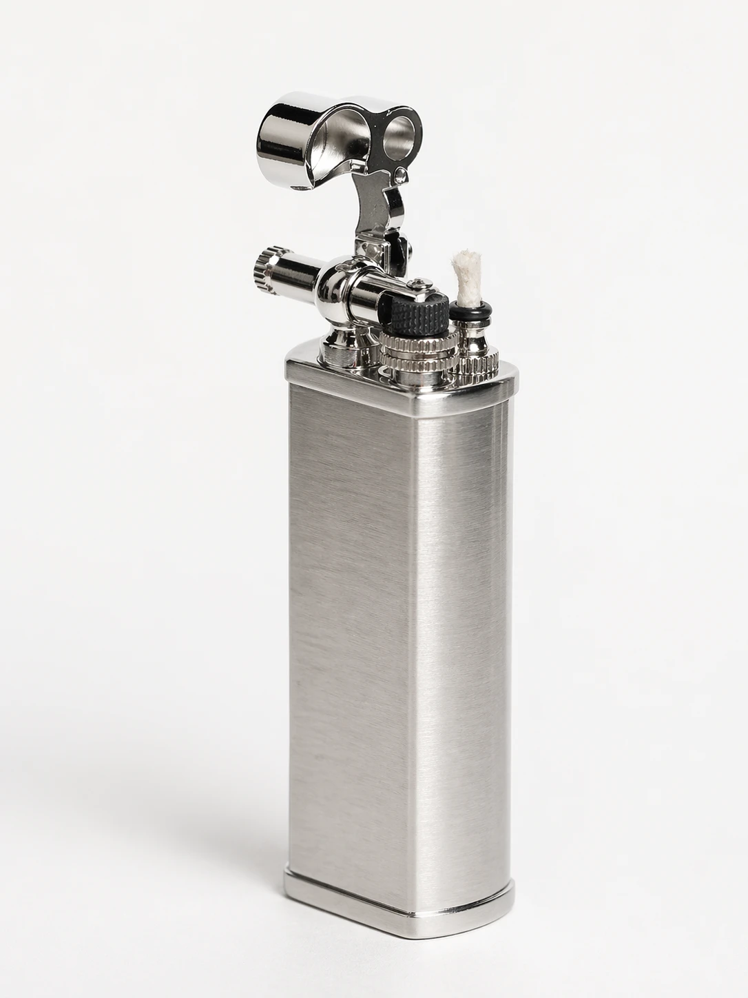 TSUBOTA PEARL - Tsubota Pearl Bolbo Petrol Lighter | Silver Satin Main Image
