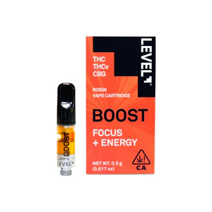 LEVEL+ - Boost Focus + Energy | .5g Rosin Vape Cart (S) | LEVEL