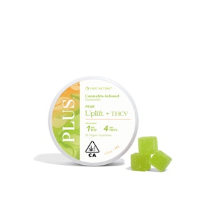 PLUS -  Pear - Uplift | Gummies 1:4 THC:THCV 100mg (20pk) | Plus