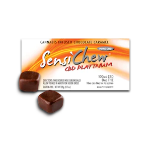 Sensi Chew - Chocolate Caramels - CBD Platinum - 90mg CBD - Sensi Chew