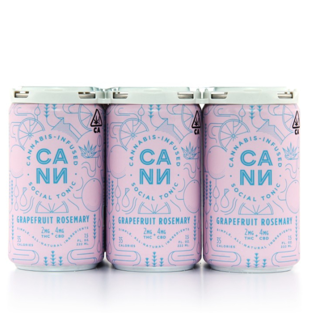 Cann Social Tonic 6pk Grapefruit Rosemary CBD 2:1