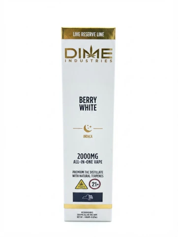 Dime Industries - Berry White- Indica - 80.91% THC | 2g AIO (Vape Pen) | Dime- YYY9 Back