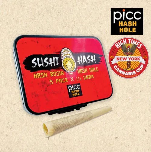 SUSHI HASH - Sushi Hash - Apple Fritter x Super Boof Rosin - Infused Prerolls - 5 x 0.5g Main Image