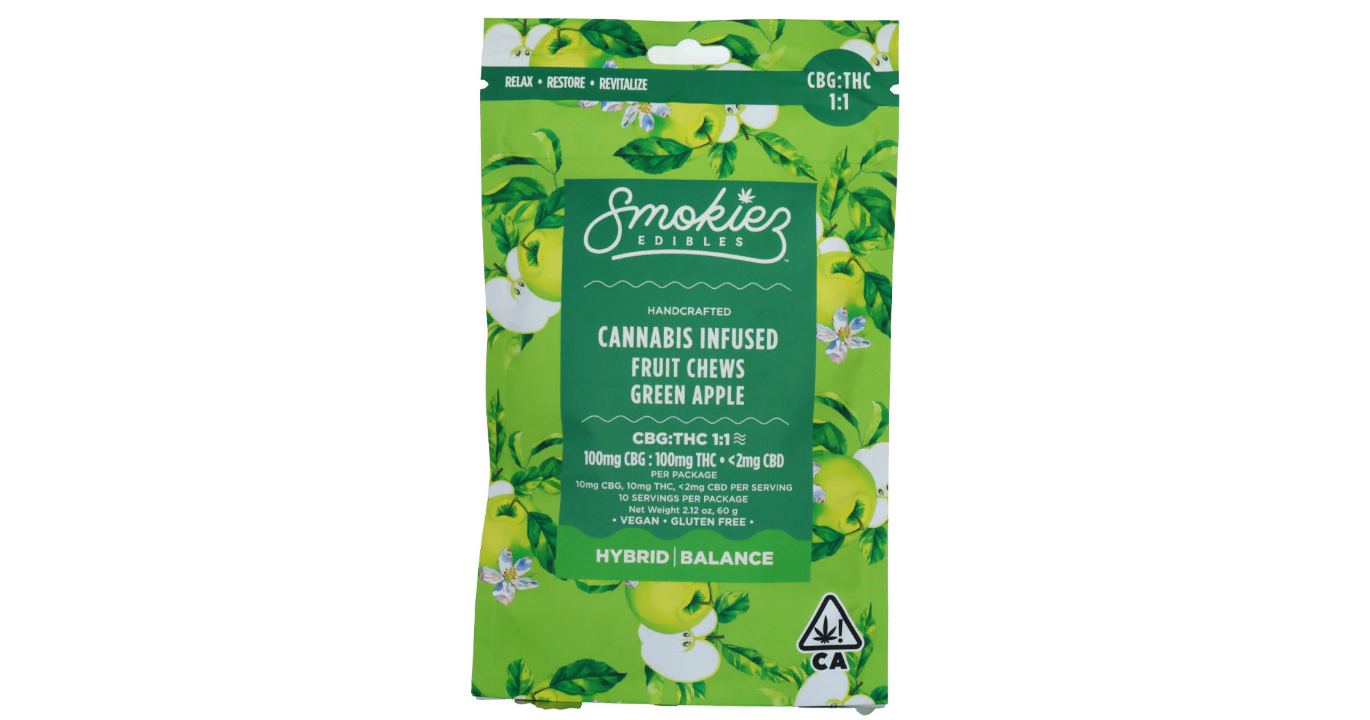 Smokiez Edibles - Smokiez Edibles - Green Apple 1:1 THC:CBG Fruit Chews - 200mg Main Image