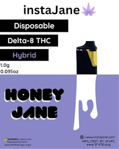 Instajane - Honey Jane Disp.| Delta 8 |Sour Diesel| 1g | (S)