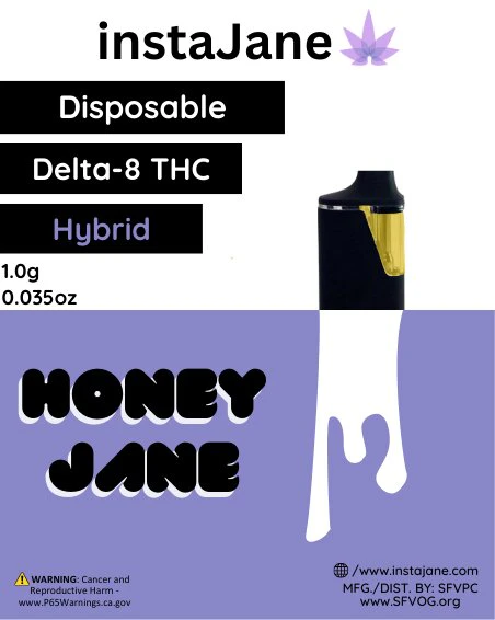 Instajane - Honey Jane Disp.| Delta 8 |Zkittlez| 1g | (H) Main Image