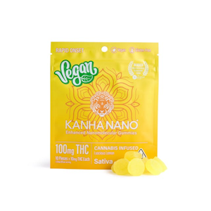 Kanha Edibles - 100mg THC Vegan NANO Sativa Luscious Lemon Nano Gummies (10mg - 10 pack) - Kanha