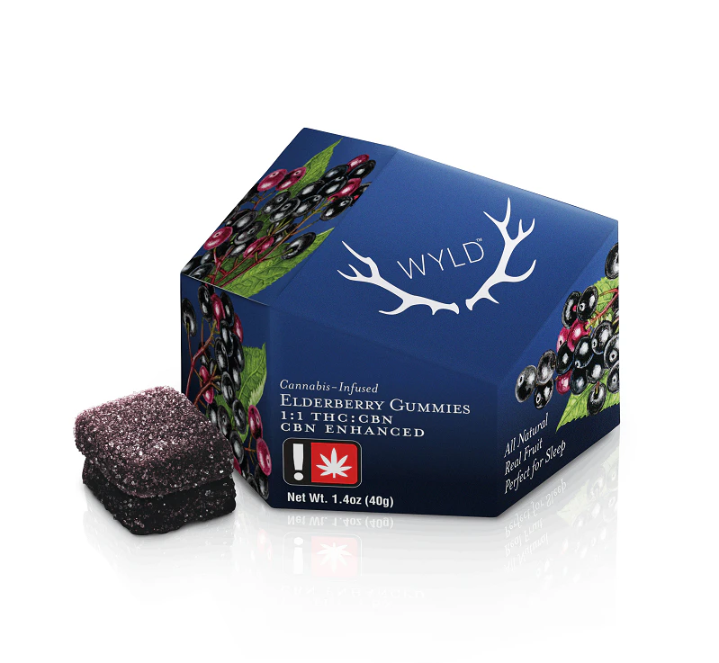 WYLD Gummies - Next Day - Elderberry Sleep 2:1 THC CBN Gummies Main Image