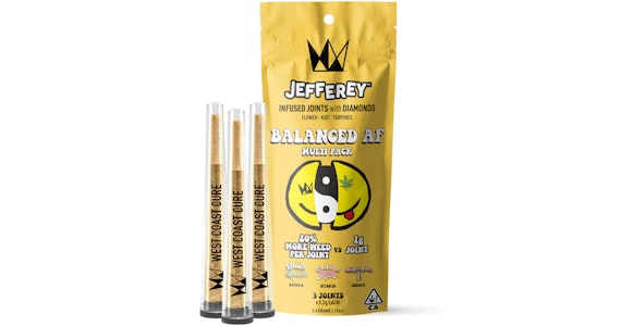WEST COAST CURE - West Coast Cure - Balanced AF Jefferey Infused Pre-Rolls - 3ct