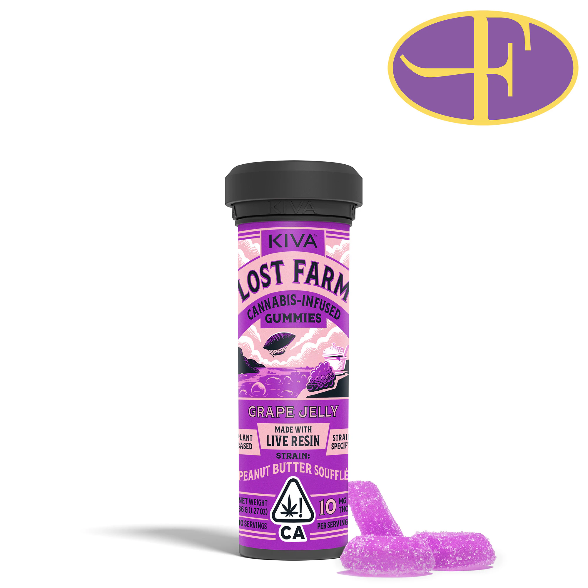 Lost Farms - Grape Jelly Peanut Butter Souffle Live Resin Gummies Main Image