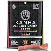 100mg THC Indica Sour Strawberry Lemonade Belts (50mg - 2-Pack) - Kanha