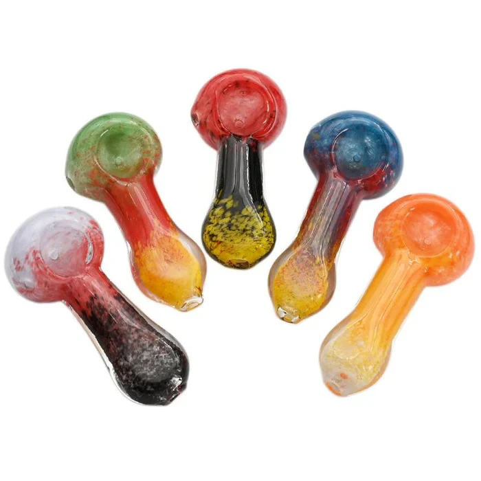 MJ WHOLESALE - 3" Heavy Rasta Multi-Color Flap Mouth Hand Pipe - Various Designs Main Image