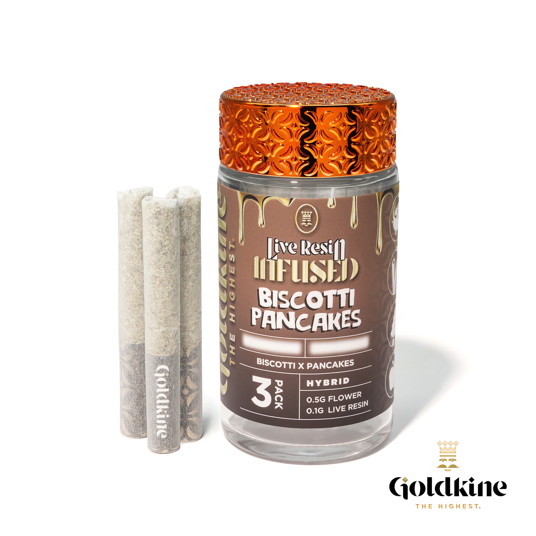 Goldkine - Biscotti Pancakes - 3 Pack Preroll Case (1.8g) Infused Main Image