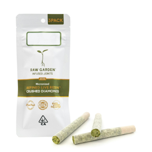 RAW GARDEN - Strawberry Mojito (S) | 3pk .5g Crushed Diamonds Infused Joints | Raw Garden