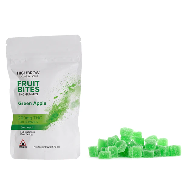Highbrow - 200mg | Green Apple Fruit Bites | 40-pk Main Image