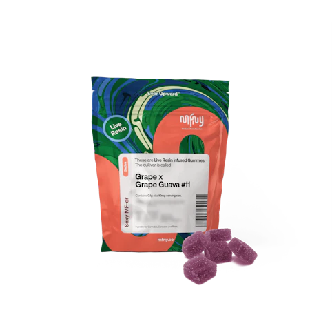 MFNY - Grape x Grape Guava | Live Resin Gummies ( Edible ) | 100mg 10pk | MFNY - W5 Back