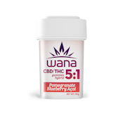 WANA | Gummies (20ct) | Organic Sour Pomegranate Blueberry Acai 5:1 CBD:THC | 100mg