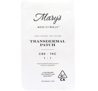 Mary's Medicinals  - 1:1 CBD: THC Transdermal Patch 0.92g - Mary's Medicinals