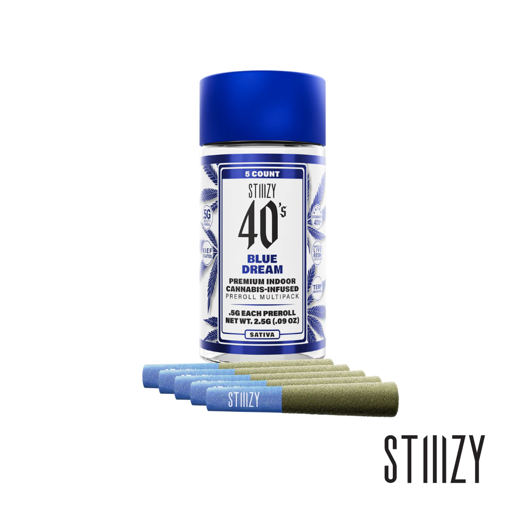 STIIIZY - Stiiizy (.5G) 40‘s Infused Preroll 5 Pack | Blue Dream Main Image