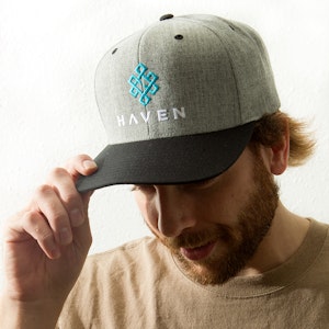 Haven - Main Collection - Heather Grey w/ Black Rim Logo Hat