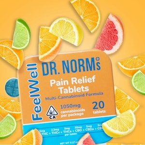 DR. NORM'S - [Dr. Norms] Tablets 20 Count - 1050mg - 'FeelWell' Pain Relief 2:1:2:12:2:2 (THC:THCv:THCa:CBD:CBDa:CBG)